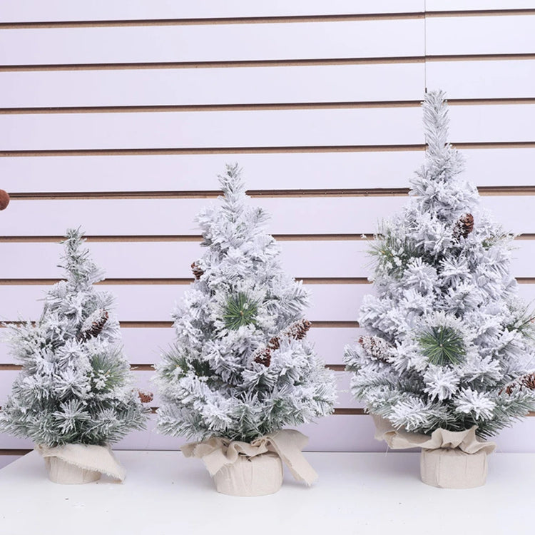 Desktop Mini Flocked Christmas Trees