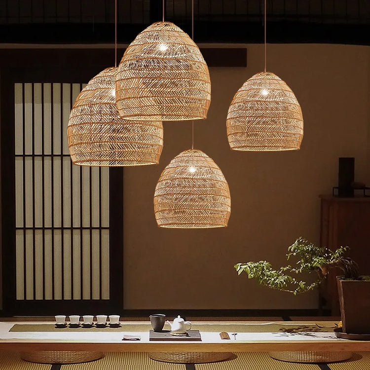 Bamboo Rattan Modern Pendant Lamp Light