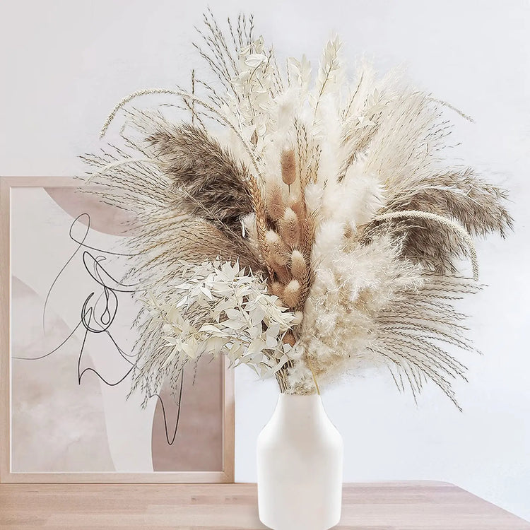 80 PCS Natural Pampas & Dried Flowers Bouquet