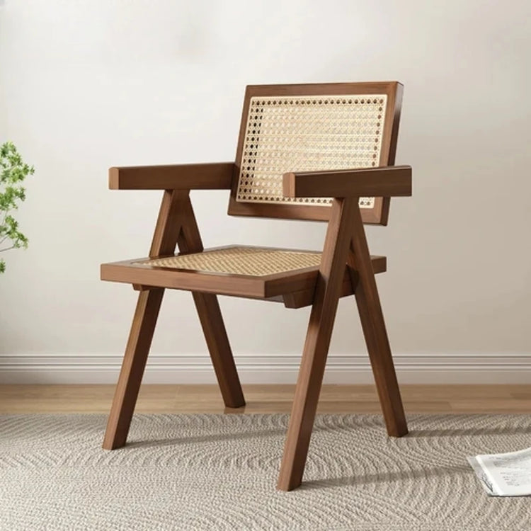 Solid Wood Rattan Chair