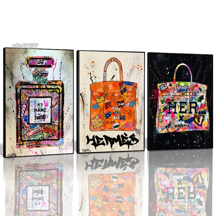 Luxury Fashion Graffiti Canvas